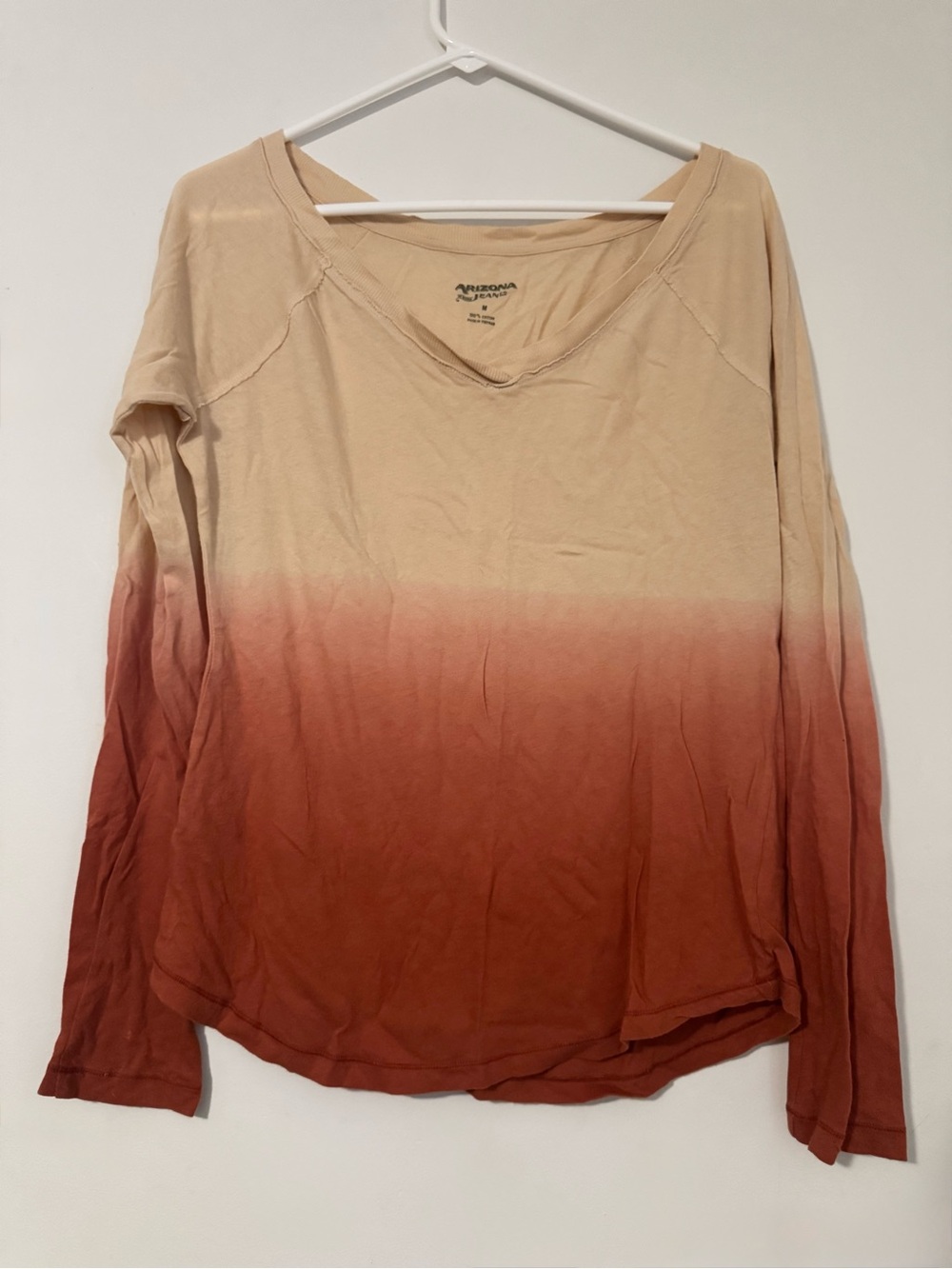 Arizona Jean Co. Orange Ombré Long Sleeve V-Neck Shirt